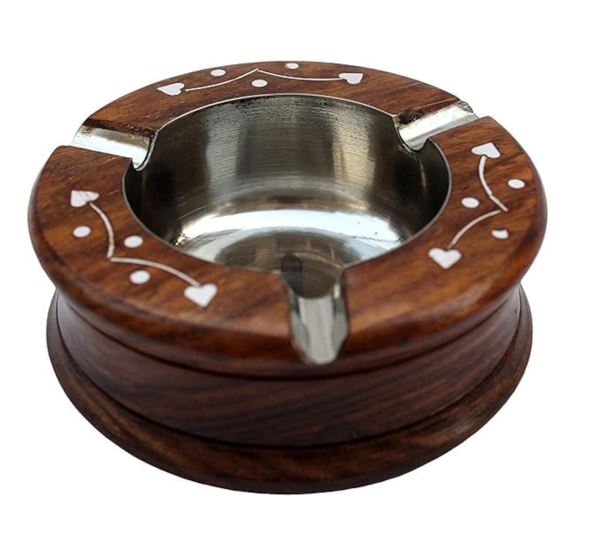 Vintage Wooden Circular Ashtray